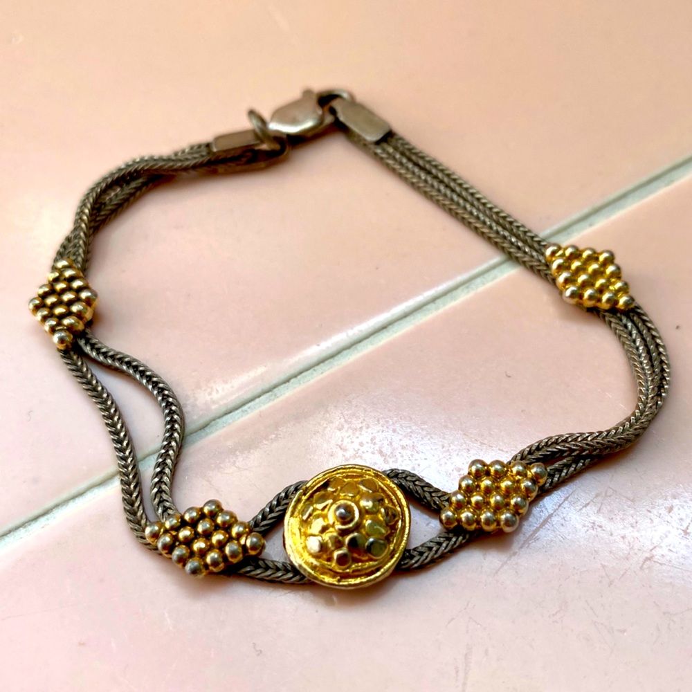 Vintage Sterling silver and gold plated bracelet